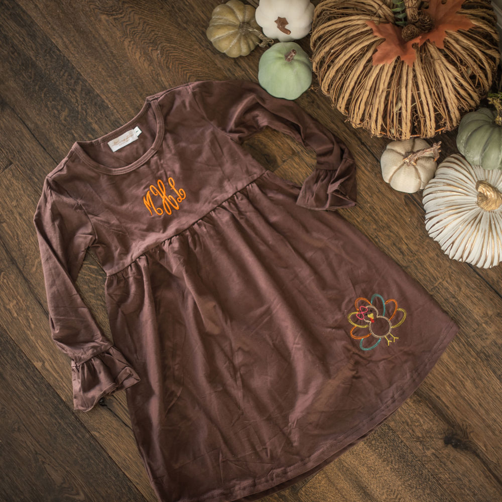 Toddler Monogrammed Turkey Dress