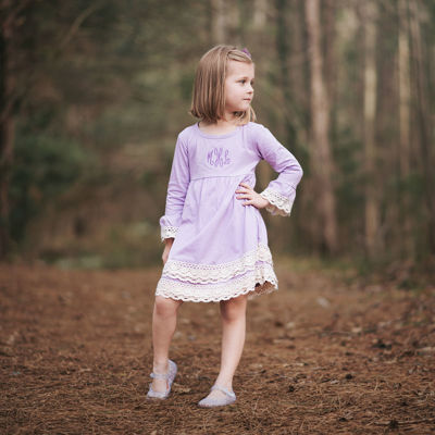 Kids Monogrammed Lace Dress