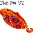 Football Orange Purple Football Seed Bead Headband