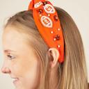 Footballs Orange and White Football Seed Bead Headband