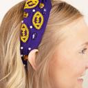 Footballs Yellow Purple Football Seed Bead Headband