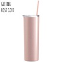 Glitter Rose Gold 20oz Skinny Tumbler