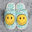 Size 8 Happy Mint Leopard (Medium/Large) Women's Cozy Slippers