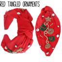 Red Tangled Ornaments Holiday Seed Bead Headband