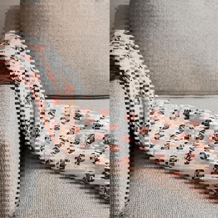 Football Print Quilted Bamboo Blanket - 1.0 Tog