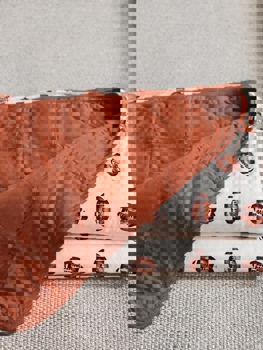 Football Print Quilted Bamboo Blanket - 1.0 Tog