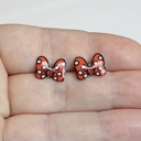  Kids Earrings | Polka Dot Bow Stud Earrings