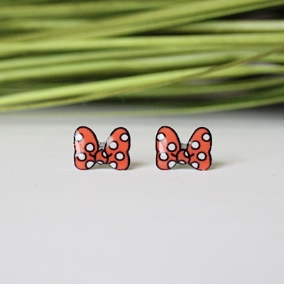 Kids Earrings | Polka Dot Bow Stud Earrings