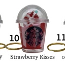 10. Strawberry Kisses Coffee Keychain | Mini Drink Keychain