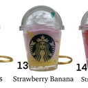 13. Strawberry Banana Coffee Keychain | Mini Drink Keychain