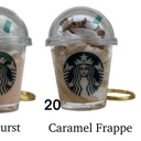 20 Caramel Frappe Coffee Keychain | Mini Drink Keychain