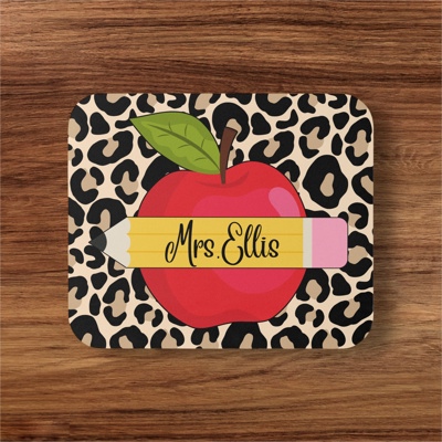 Personalized Teacher Mouse Pad | Teacher Gift | Leopard Print