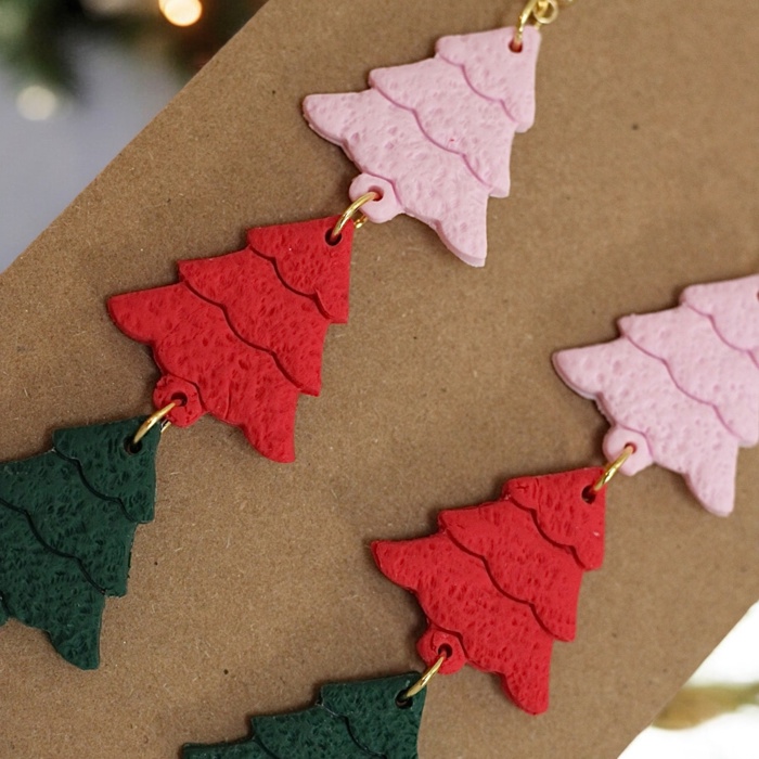 Christmas Tree Dangle Earrings 