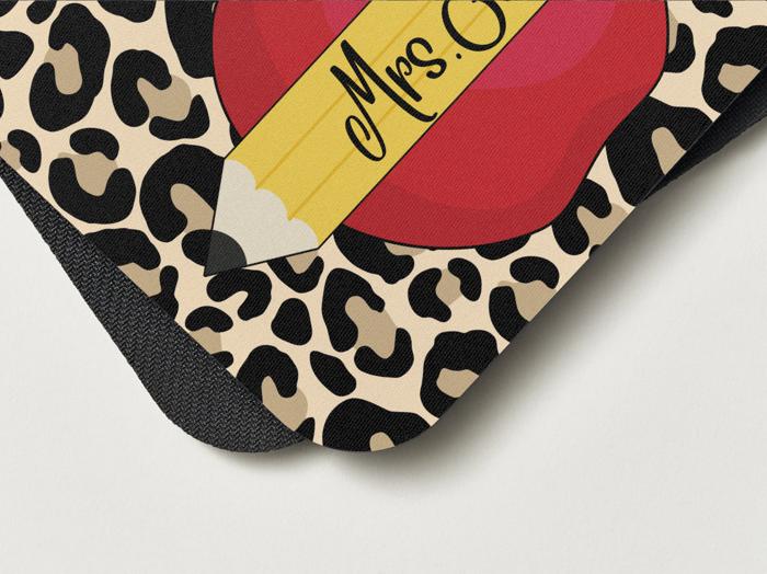 Personalized Teacher Mouse Pad | Teacher Gift | Leopard Print