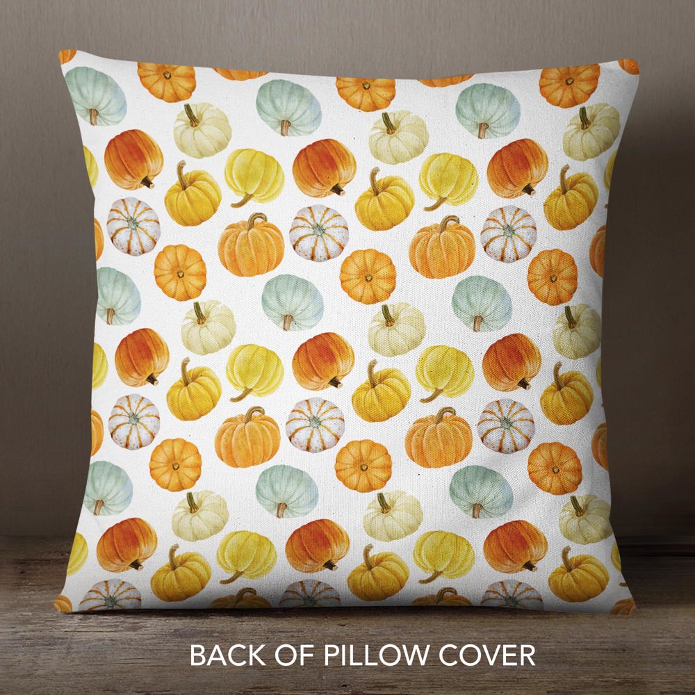 Autumn Leaves & Pumpkins Please—18x18 Pillow Cover