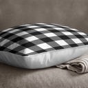  Black and White Plaid—18x18 Pillow Cover