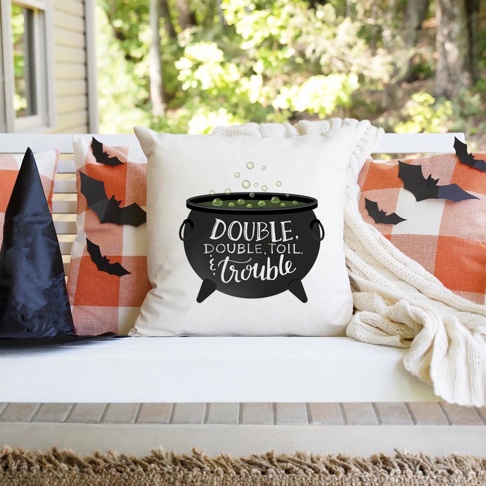 Double, Double, Toil, and Trouble—18x18 Pillow Cover