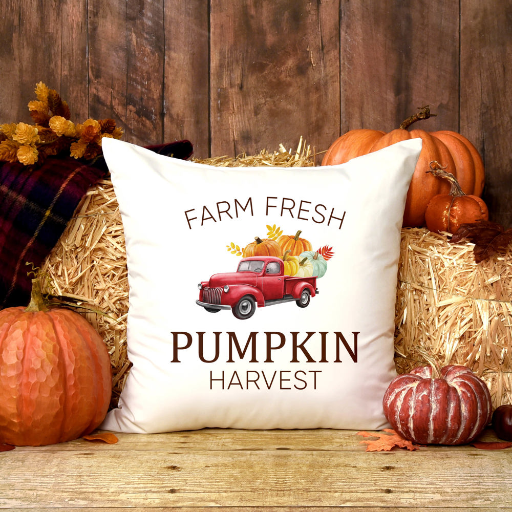 Farm Fresh Pumpkin Harvest—18x18 Pillow Cover