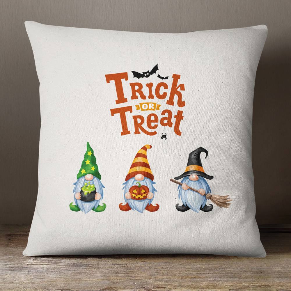 Trick or Treat Gnomes—18x18 Pillow Cover