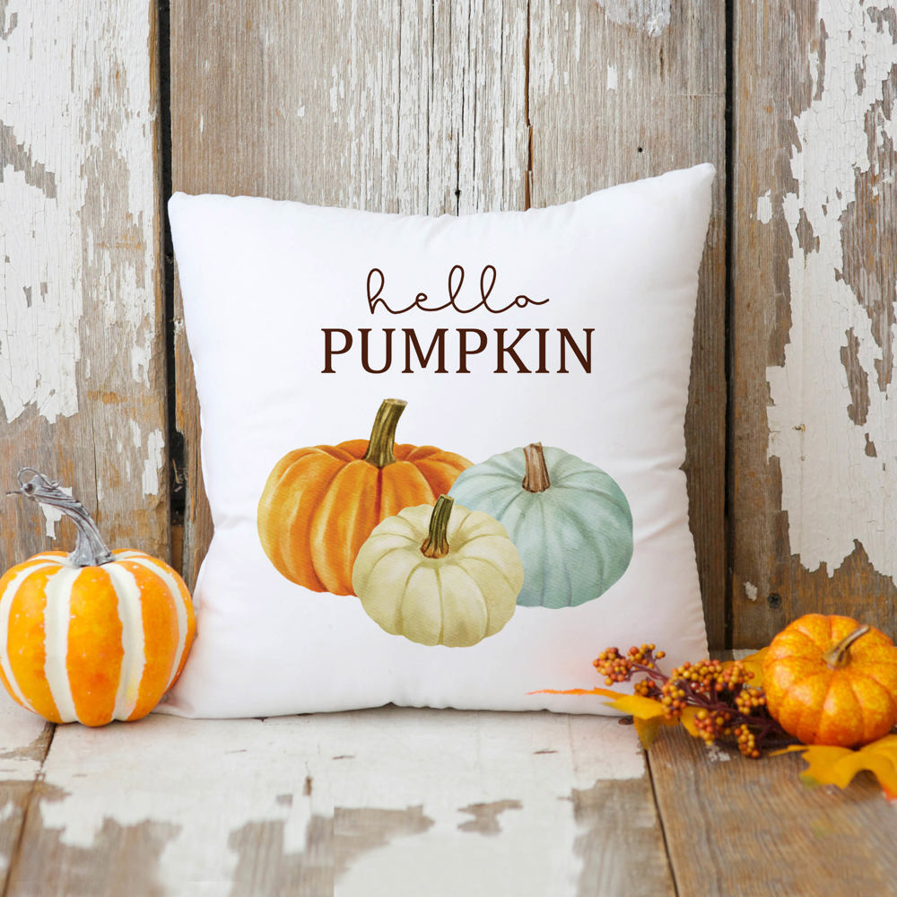 Hello Pumpkin—18x18 Pillow Cover