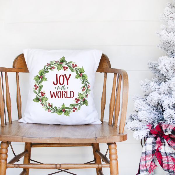 Joy to the World—18x18 Pillow Cover