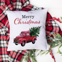  Merry Christmas Vintage Truck—18x18 Pillow Cover