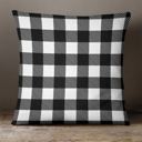  Black and White Plaid—18x18 Pillow Cover