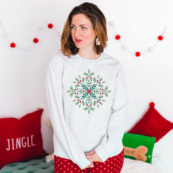 CHRISTMAS SNOWFLAKE SWEATSHIRT | WINTER CREWNECK | HOLIDAY SWEATSHIRT