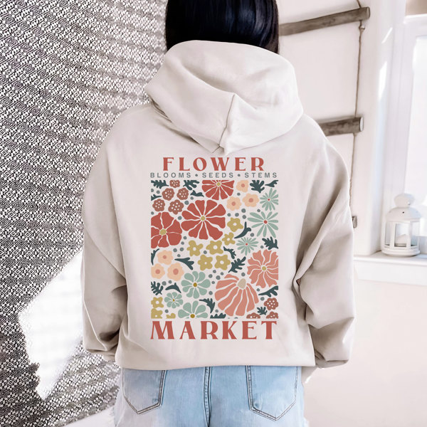 Flower Market Hoodie | Sweatshirt | Sand | Cream | Spring | Summer | Floral