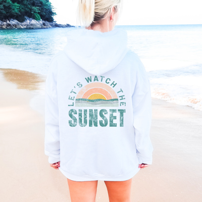 Let's Watch the Sunset Hoodie | Beach Sweatshirt | Summer | Ocean | Coast | Resort 