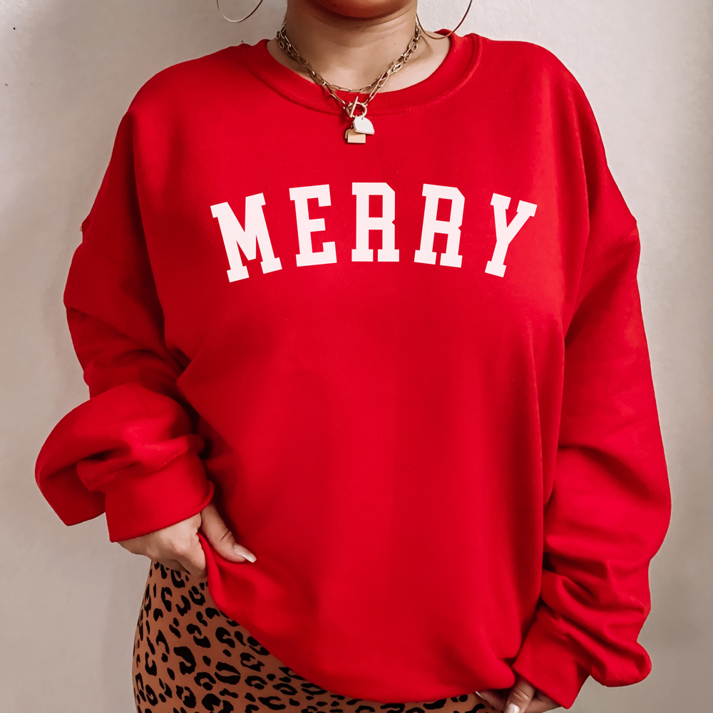 Merry Christmas Sweatshirt | Holiday Crewneck | Matching family