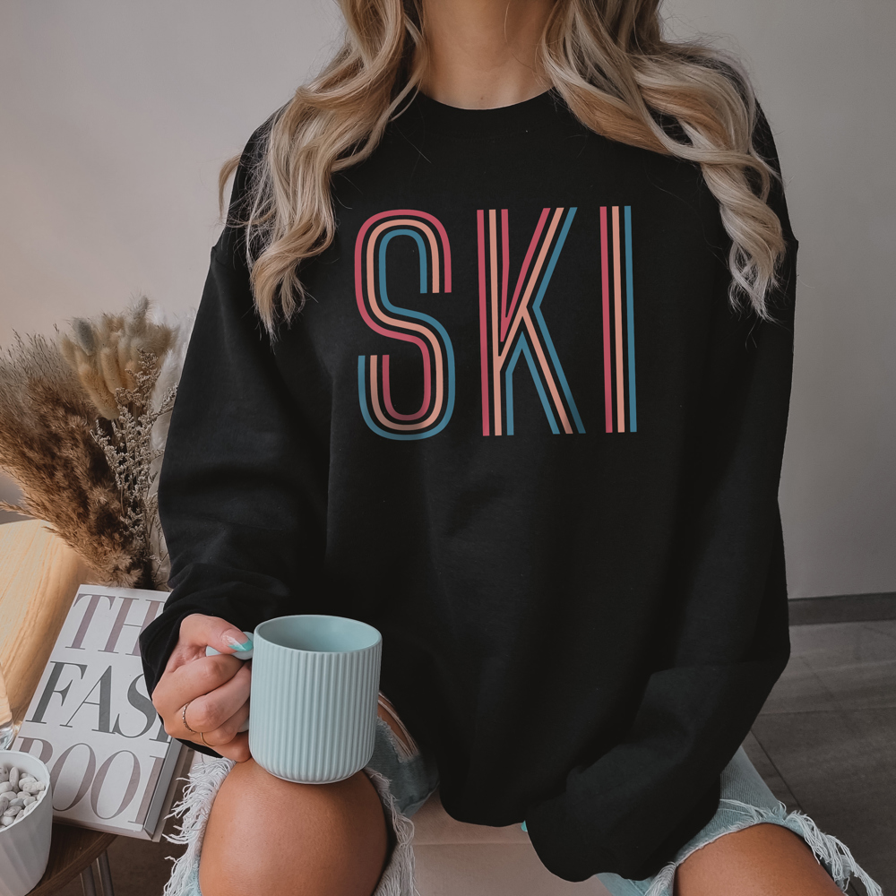 Ski Sweatshirt | Ski Crewneck | Winter | Black