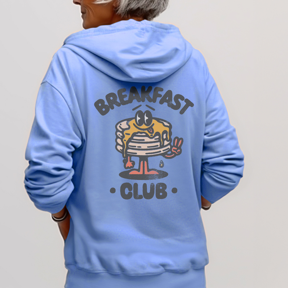 Breakfast Club Hoodie | Sweatshirt | Blue | Funny | Pancake | Winter