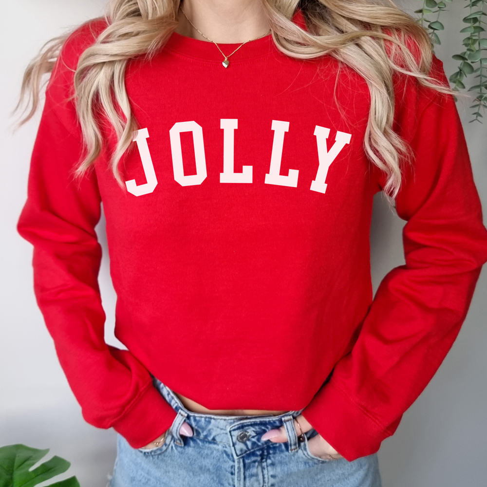 Jolly Sweatshirt | Christmas Crewneck | Holiday | Family Matching | Red