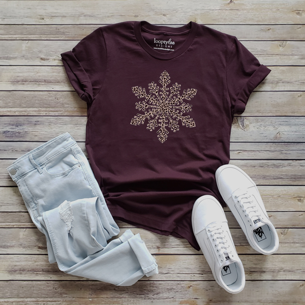 Leopard Snowflake Crewneck Sweatshirt | Winter | White | Christmas | Holiday 