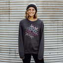  Winter Snowflake Crewneck Sweatshirt | Charcoal Gray | Holiday | Christmas