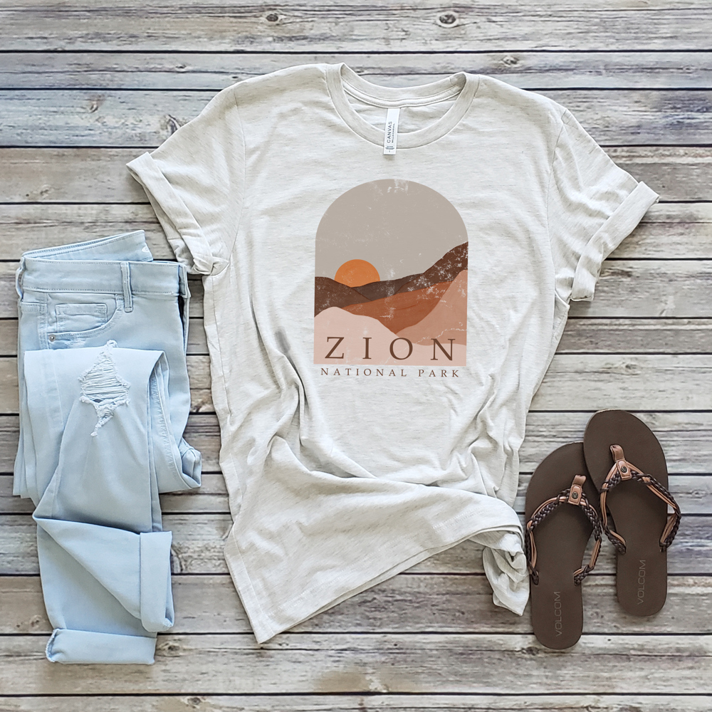 Zion National Park Tee | Outdoor Shirt | Landscape Scenery | Mountain T-shirt | Bella