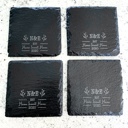  Set of 4 Slate Personalized Coasters, Engraved Last Name Set