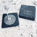  Set of 4 Slate Personalized Coasters, Engraved Last Name Set