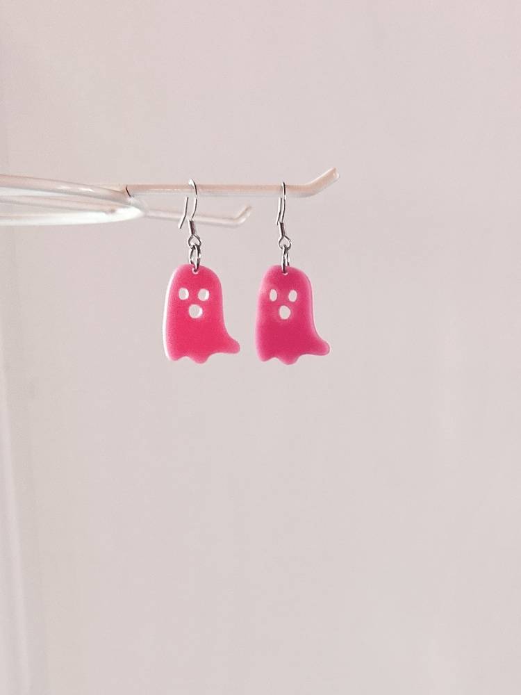 Pink Ghost Earrings