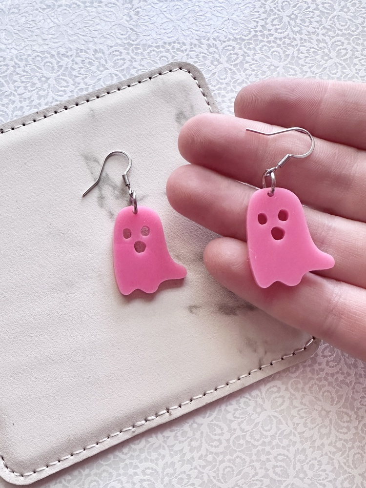 Pink Ghost Earrings