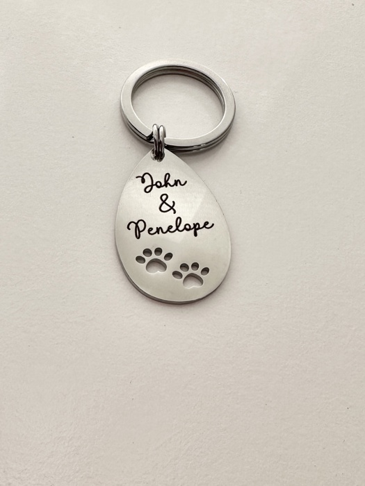 Pet Paw Engraved Keychain