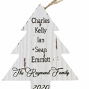  Personalized Family Tree Ornament, Whitewash Vintage Distressed