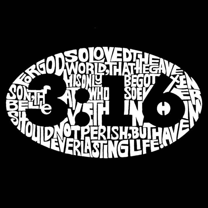 John 3:16 - Men's Word Art Hooded Sweatshirt