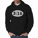 Black XXXL John 3:16 - Men's Word Art Hooded Sweatshirt