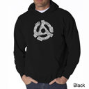 Black XXXL Record Adapter - Men's Word Art Hooded Sweatshirt