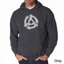 Gray Medium Record Adapter - Men's Word Art Hooded Sweatshirt