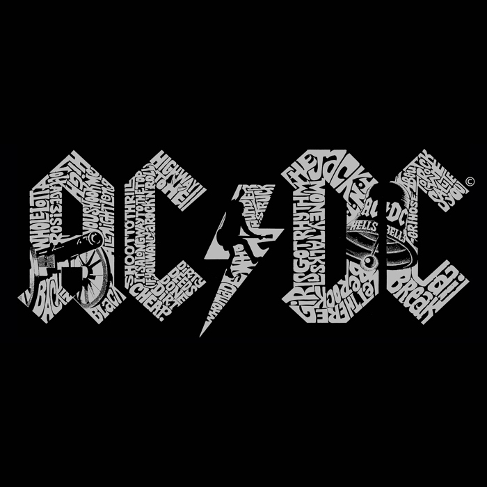 Acdc - Mens Word Art Hooded Sweatshirt