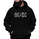 Black XXXXL Acdc - Mens Word Art Hooded Sweatshirt