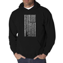 Black XXXL National Anthem Flag - Men's Word Art Hooded Sweatshirt